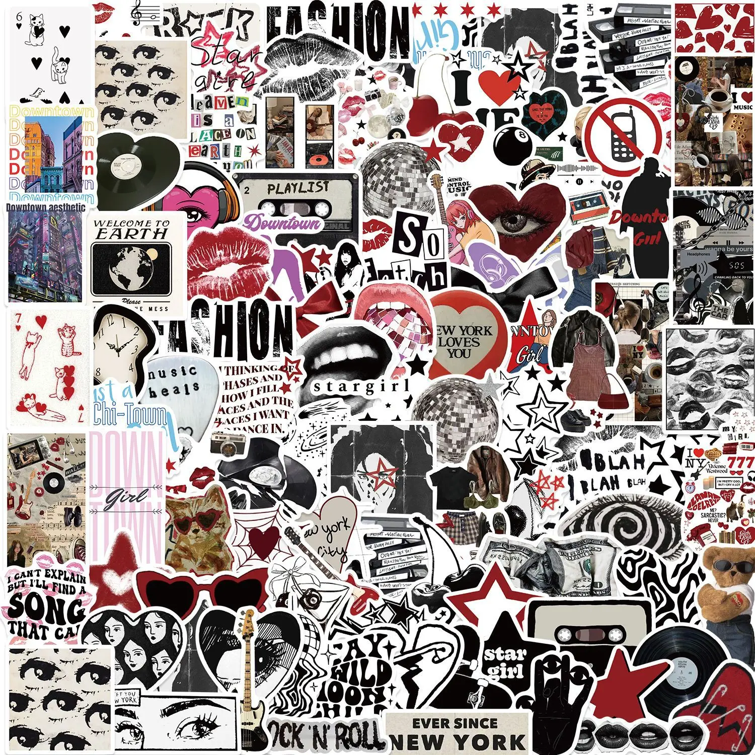 10/30/50/100 Pezzi Adesivi Graffiti Estetici Urbani per Valigie, Skateboard, Laptop, Bagagli, Telefoni, Auto, Decalcomanie Decorative