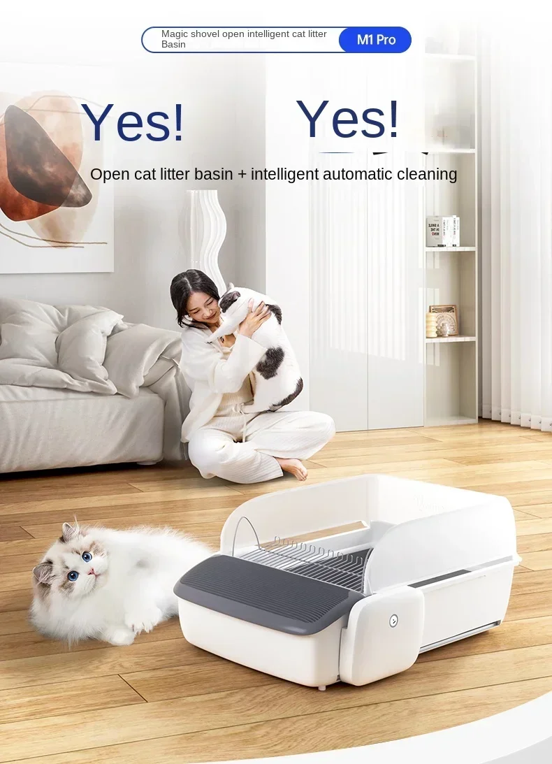 Automatic Litter Box Cleaning Open Large Cat Toilet Electric Poop Scooper Cat Litter Shovel Box Self Cleaning Pet Supplies