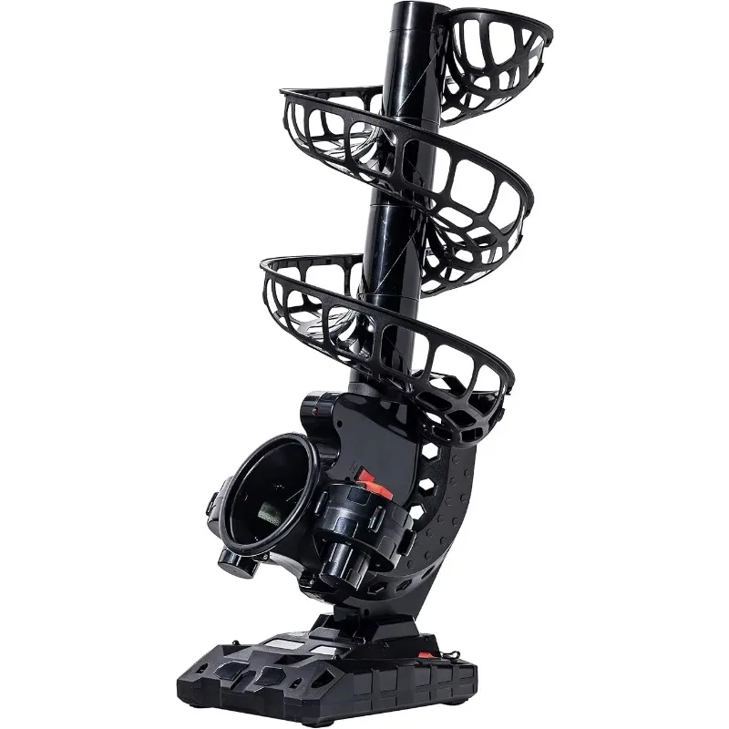 Compact eco-friendly pitching machine with multi-angle adjustment to control the speed and frequency of pitching