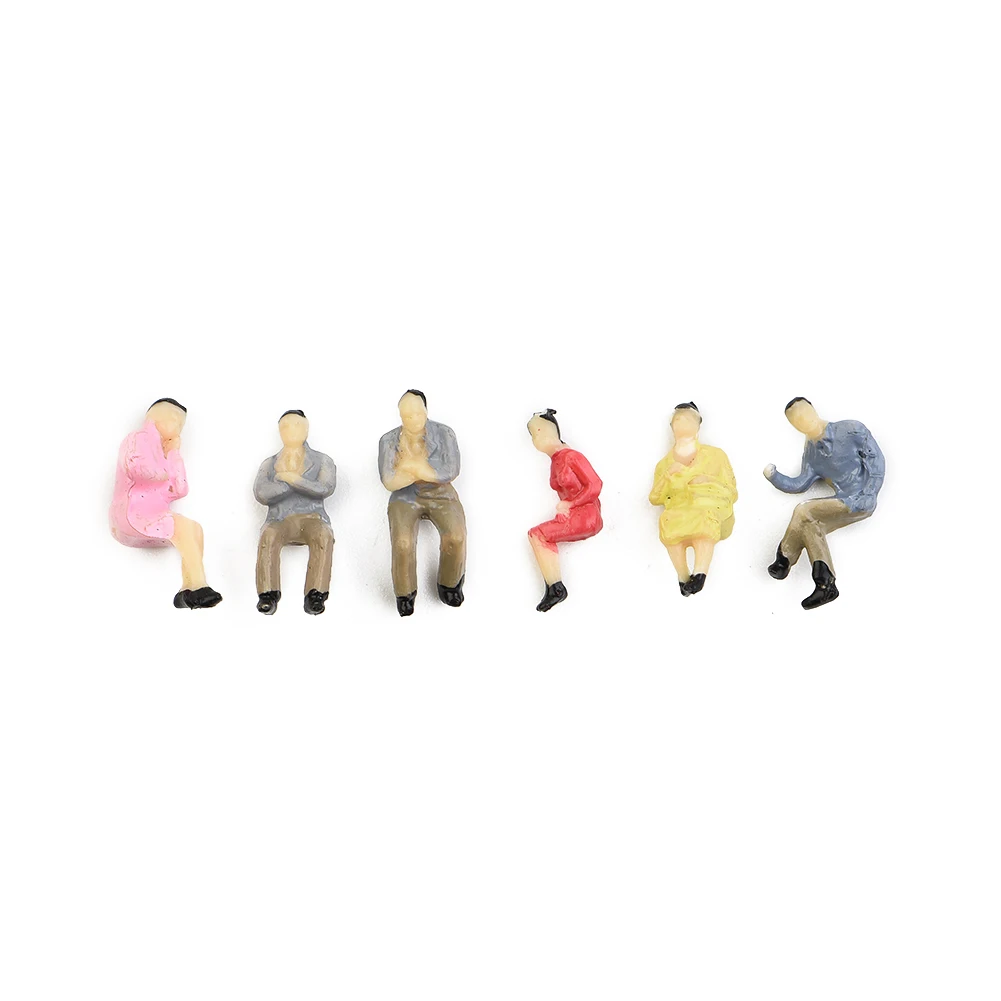 Modèle de personnes, échelle HO, mixte, peint, passager assis, plastique, Train ferroviaire pratique, échelle 1:87, 60 pièces