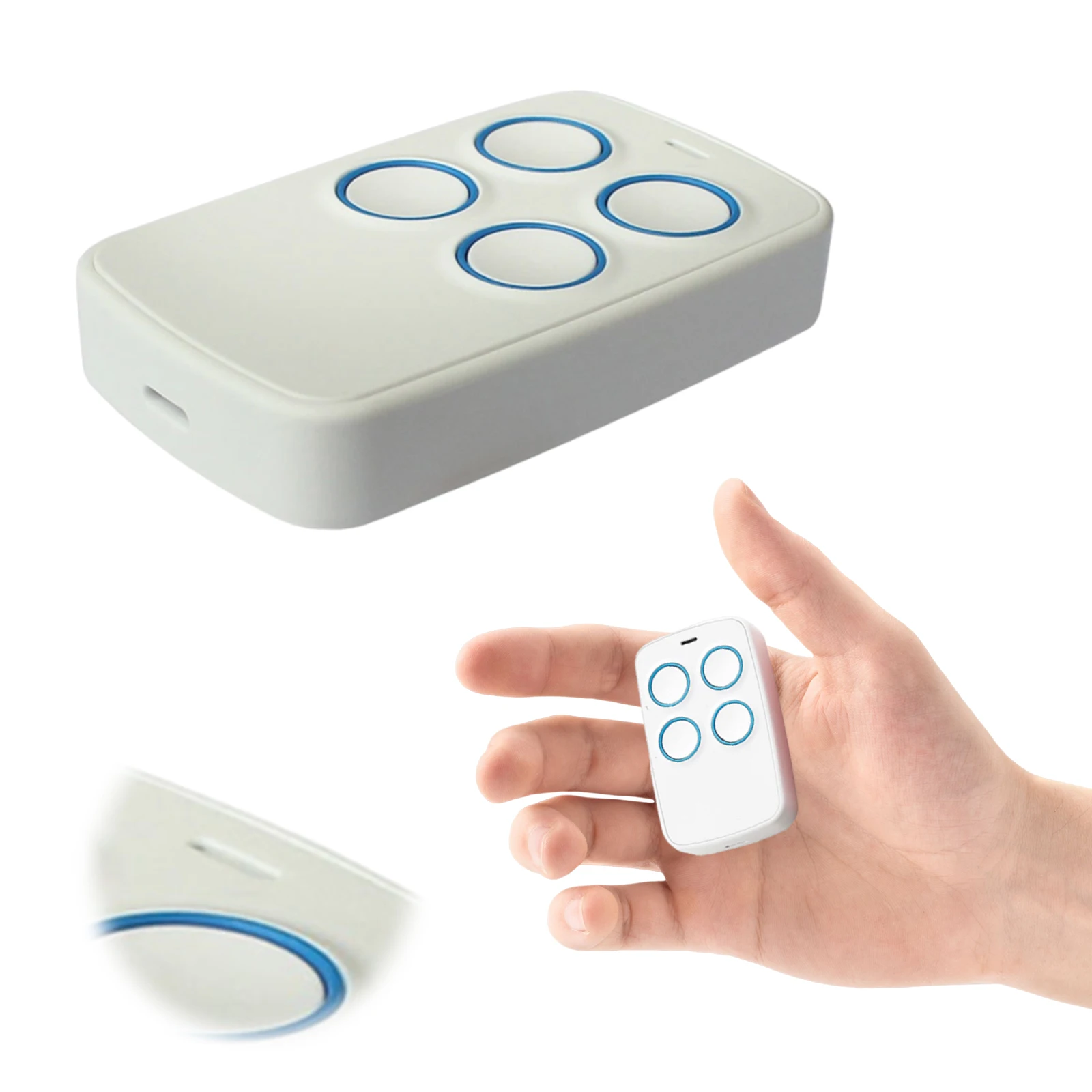 433 MHz Remote Control Transmitter Lightweight Garage Door Openers 4-Buttons for Domestic Tubular Motor External Motor Remotes