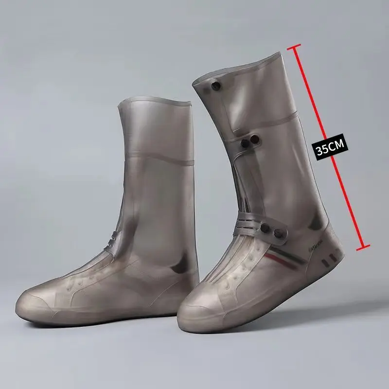 women's Four Seasons Cuttable Shoe Barrel Super High Top Rain Shoes Lovers Soft Bottom Non Slip Integrated Waterproof Shoe Cover