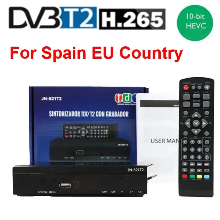 

Испания Италия Польша TDT HD декодер DVB-T2 H.265 HEVC FTA тюнер PVR Digital SCART телеприставка для просмотра каналов высокой четкости