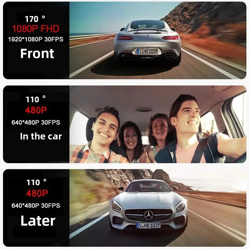 2-inch High-definition Three Lens With Infrared Night Vision WIFI Driving Recorder 1080P Car Interior & Exterior Car Monitoring