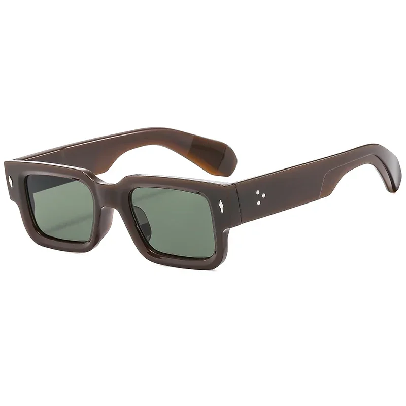 Lunettes de soleil classiques à rivets carrés hauts pour hommes et femmes, lunettes de mode pour hommes, punk, design rectangulaire, lunettes de soleil rétro, UV400