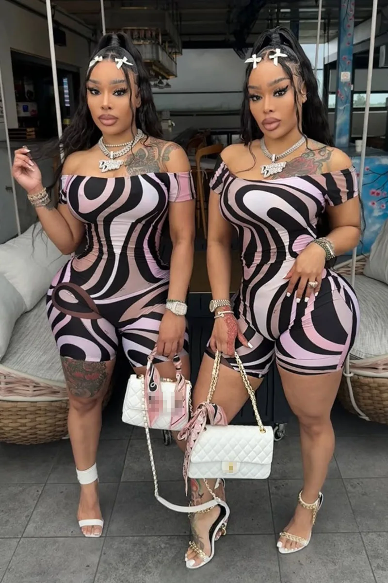 

STYLISH LADY Strapless Contrast Color Playsuits 2026 Spring Women Short Sleeve Bodycon Sexy Club Party Street Rompers