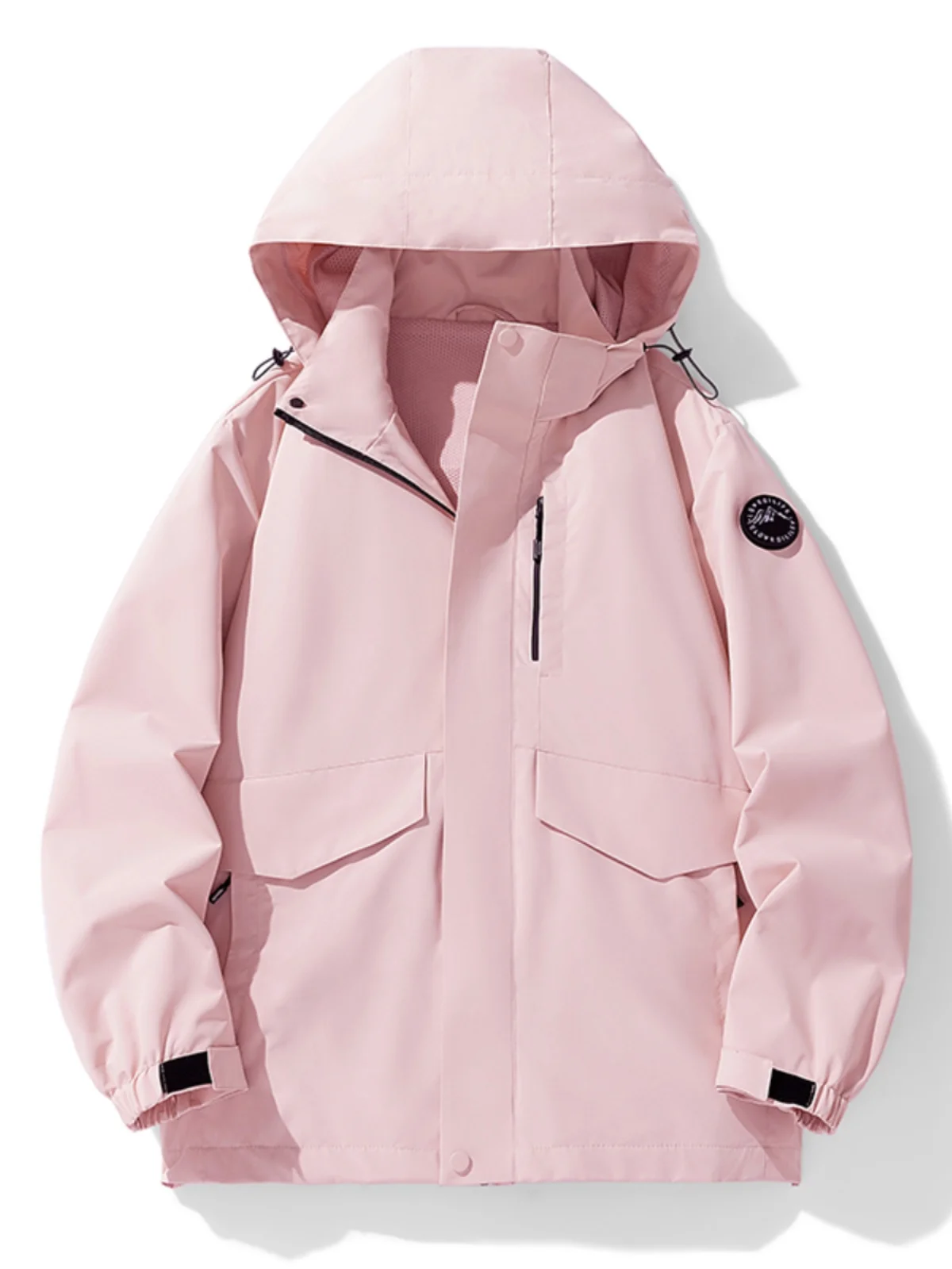 

Мужская ветровка Jaet, водонепроницаемая верхняя одежда для улицы, длинная застежка-молния, полиэфирная ткань обычной длины