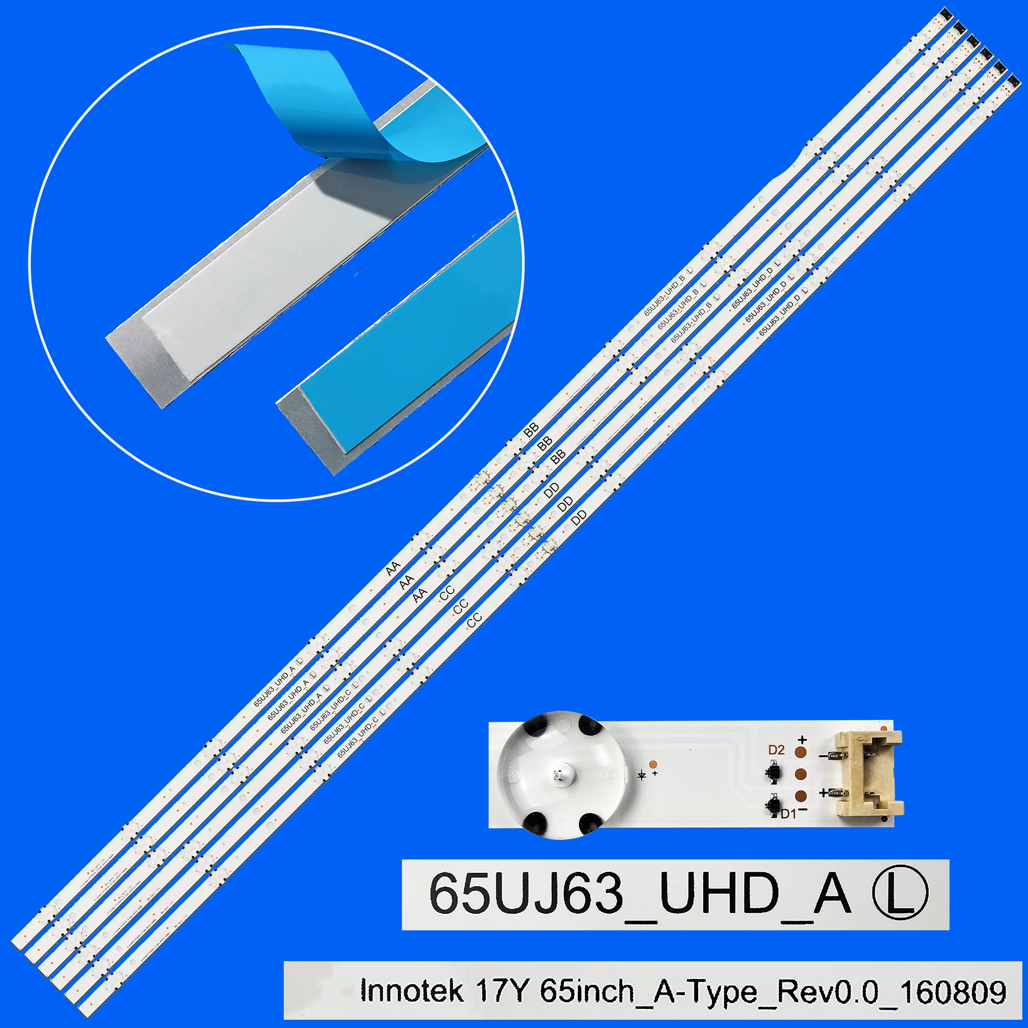

LED Backlight strip For 65UJ6309-ZA 65UK6100PLB 65UJ6300-UA 65LJ5500-UA 65LJ550M-UB 65LJ610Y-TA 65LJ6130-CB 65LJ619V-TE