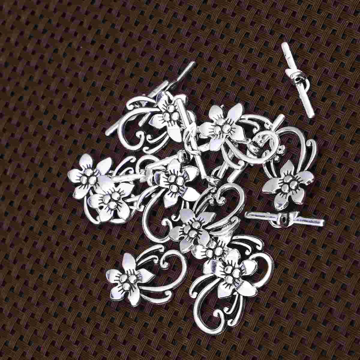 20 Pcs DIY Bracelet Clasp Clasps Toggle for Jewelry Making Alloy Connector Hand Chain European American