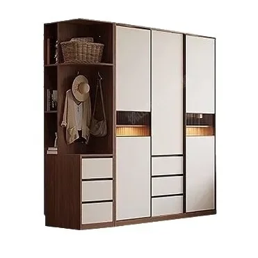 Modern wardrobe small apartment ENF grade 2026 new 18MM sliding door simple household bedroom storage large wardrobe