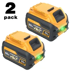 2Pack DCB609 60V/20V Replace For DEWALT Battery 12.0AH, Compatible With DeWalt 20V/60V Power Tools, Replace For Dewalt 20V/60V