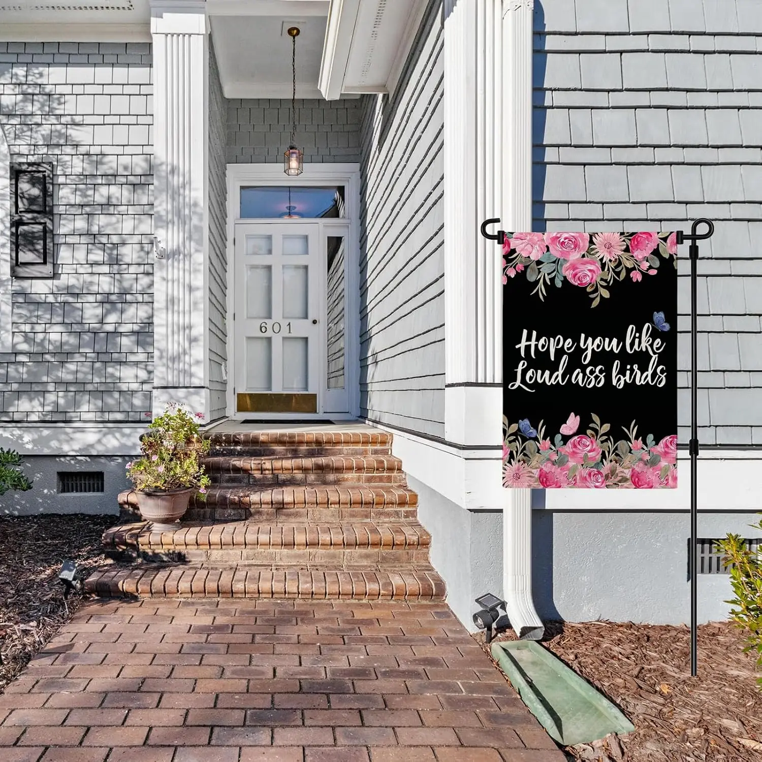 Funny Garden Flag 12x18 Inch Double Sided, Hope You Like Loud Ass Birds Outdoor Flag for Yard Outside Porch Decor, Machine W llp