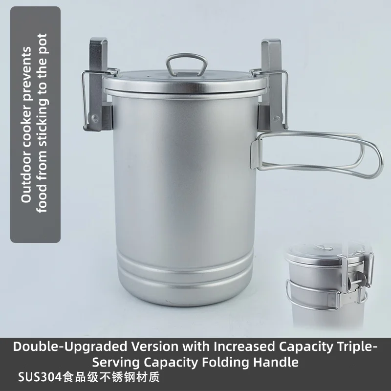 

Camping Rice Cooker, Large Capacity Outdoor Cooking Tool, Multifunctional Steaming and Portable Camping Hanging Pot