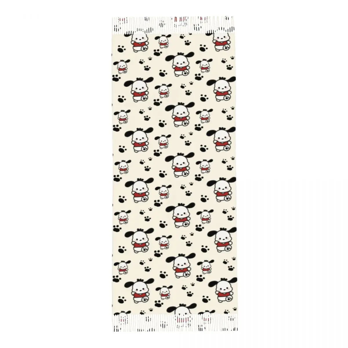 مخصص أنيق Pochacco الكرتون شرابة وشاح المرأة شتاء خريف شالات دافئة يلتف السيدات الأوشحة