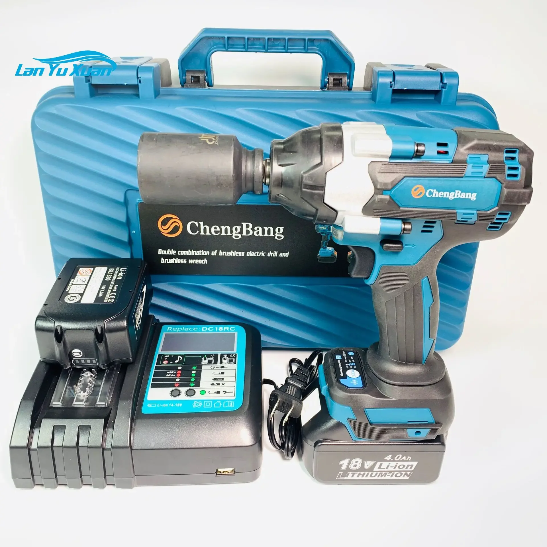 

880-1500N.m High Torque Brushless Electric Impact Wrench Rechargeable Lithium Battery Heavy Duty Cordless For Auto Repair