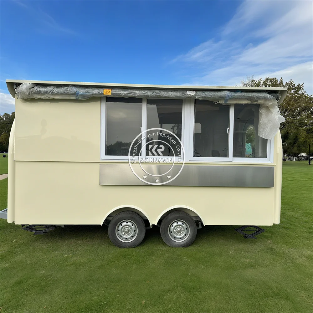 Fast Food Cart Mobile Kitchen Pizza Shawarma Salad Burger Cart Hot Dog Ice Cream Cart Street Fast Food Trailer For Sale - Image 3
