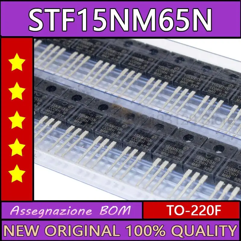 5PCS 15NM65N STF15NM65N TO-220F 650V 15,5 EINE Neue Original IC
