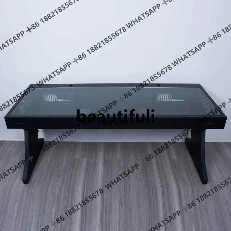 *Computer case integrated table, two hosts can be installed for two people, cool   e-sports table