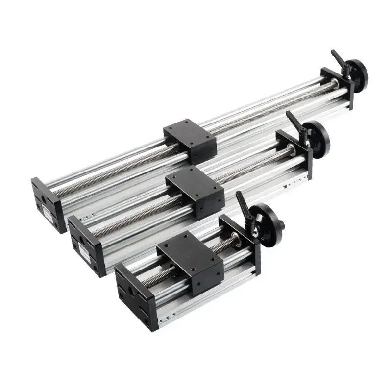 XYZ Axis Linear Rail Guide Slide Stage BallScrew SFU1605 SFU1610 With Handwheel Double Optical Axis 100mm-500mm Stroke cnc parts