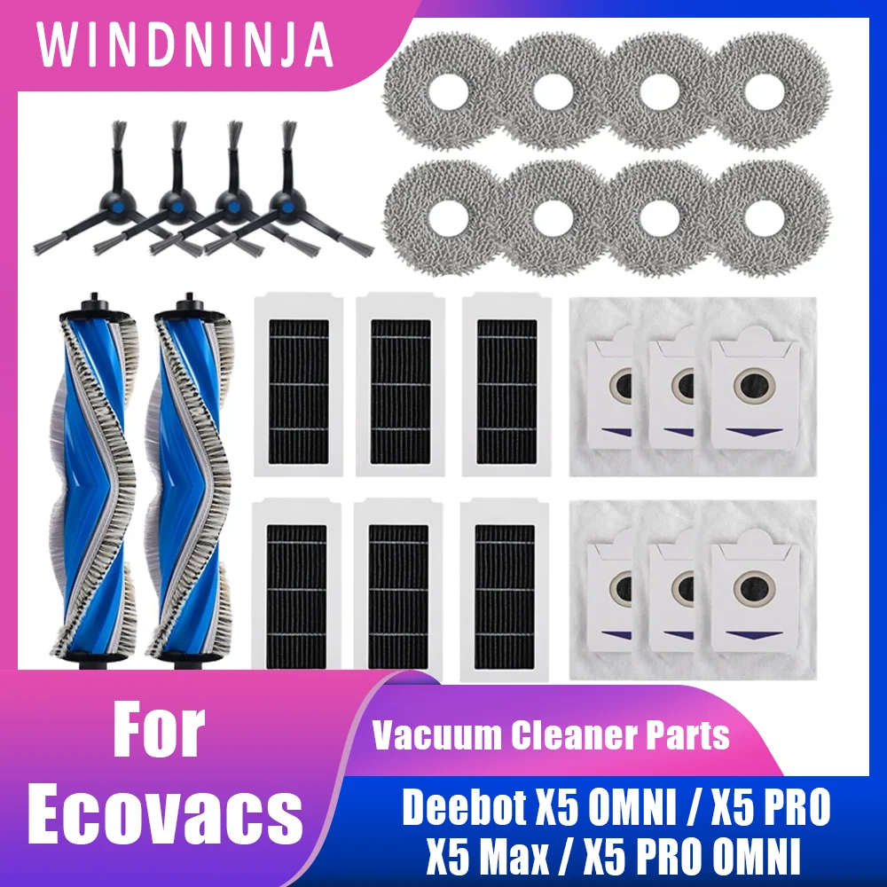 

Dust Bag Main Side Brush Filter Mop Accessories For Ecovacs X5 OMNI/ X5 PRO OMNI/ X5Pro/ X5 Max Robot Vacuum Perfect Fit Parts