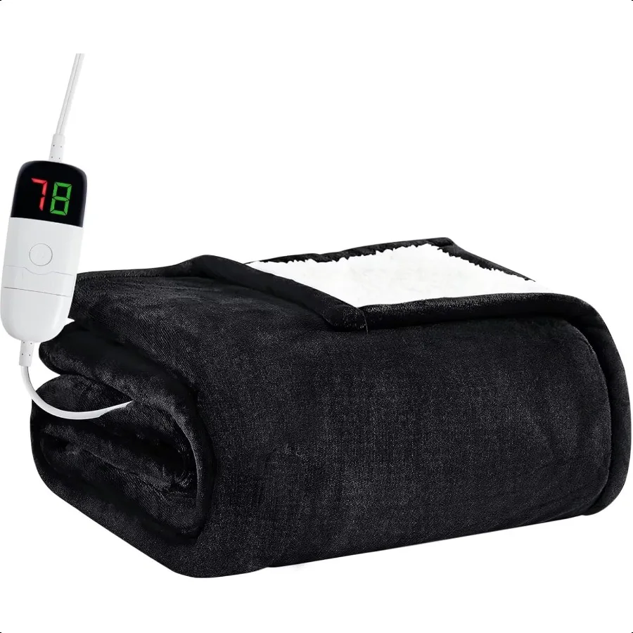 

Электрическое одеяло с подогревом 50 x 60, одеяло с подогревом, 10 уровней нагрева, 8 часов, автоматическое выключение, теплое фланелевое одеяло с надходом