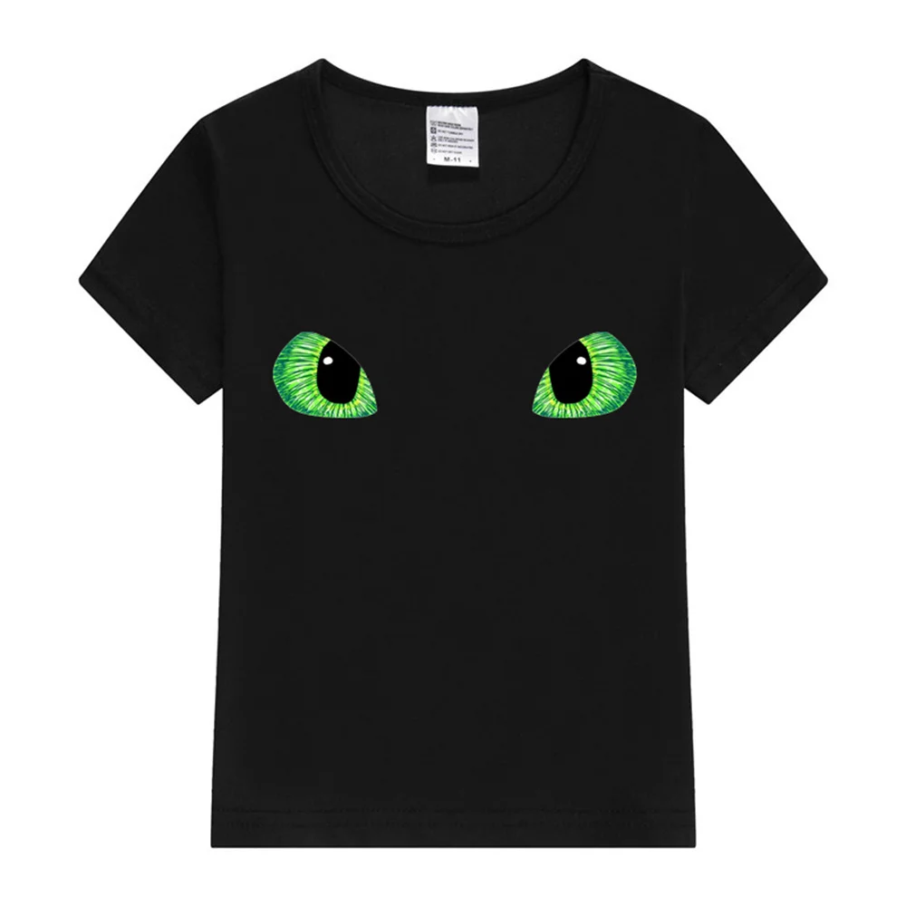 Green Toothless Dragon Eyes Drawing Kids T-Shirt Cool Children T-shirt Kids Clothes Tshirt Tops Tee Boys Girls Tee Baby Cute Y2k