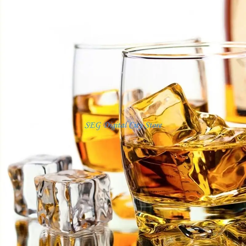 

U75B 5Pcs Photography Props Fake Ice Cubes Acrylic Props Ice Cubes For Wedding Cocktail Party Decorations