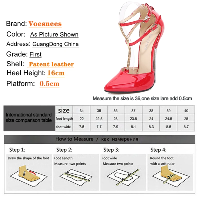 Shoes For Women Sexy Party Sandals 16CM Fashion Pointed Toe large Size High Heels Thin Heels In Stock Women Pumps Factory Outlet