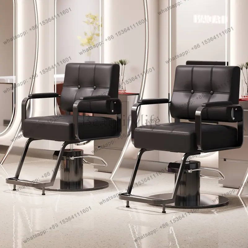 LSFootrest Rotate Barber Chair Lift Luxury Comfortable Luxury Salon Chair Beauty Modern Chaise De Coiffure Salon Furniture