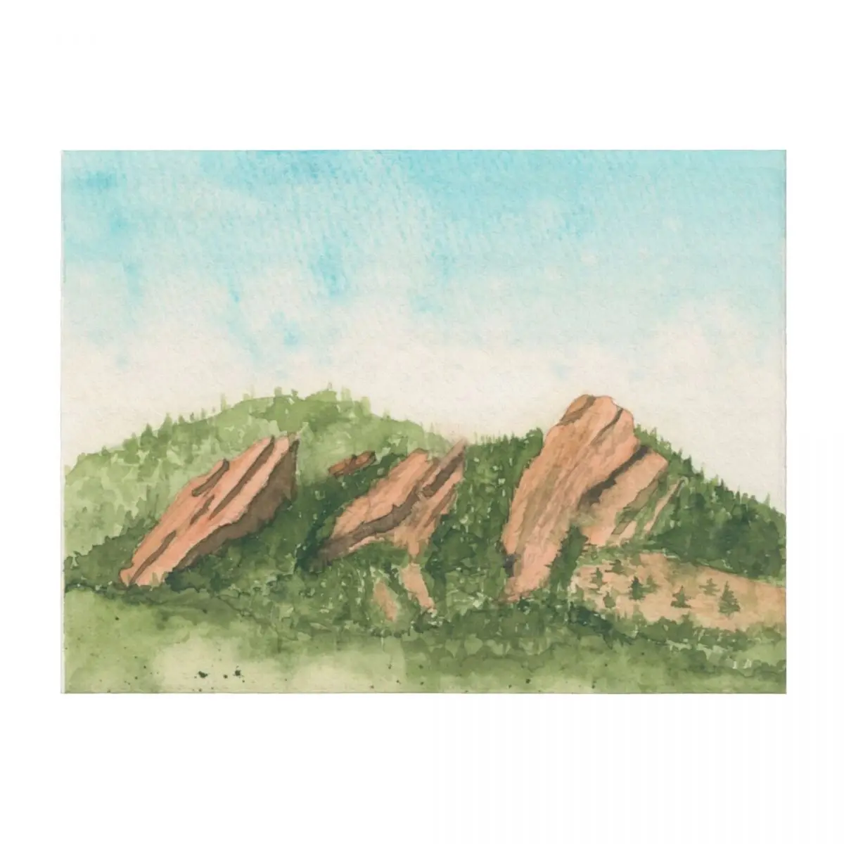

Flatirons Watercolor Throw Blanket Soft Big manga Nap Moving Blankets