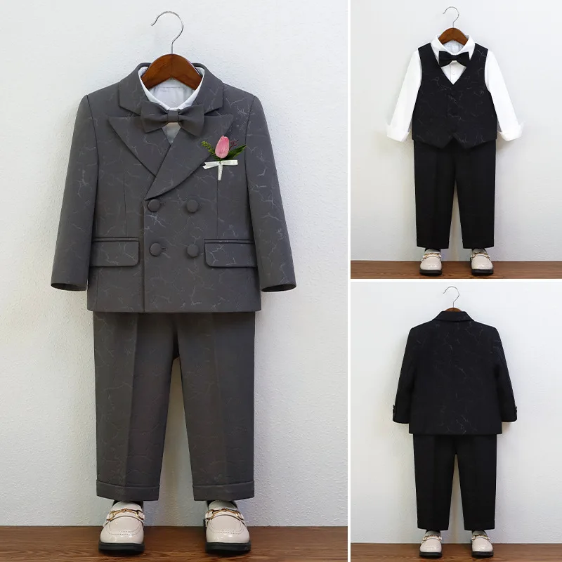 

Boy's suit Autumn winter British handsome flower child dress Children host speech boy piano performance suit