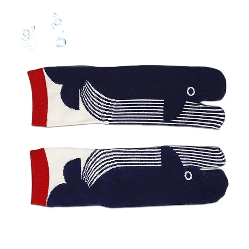 

1pair Gift Breathable Tabi Socks Casual Soft Fish Pattern Socks Short Socks Unisex