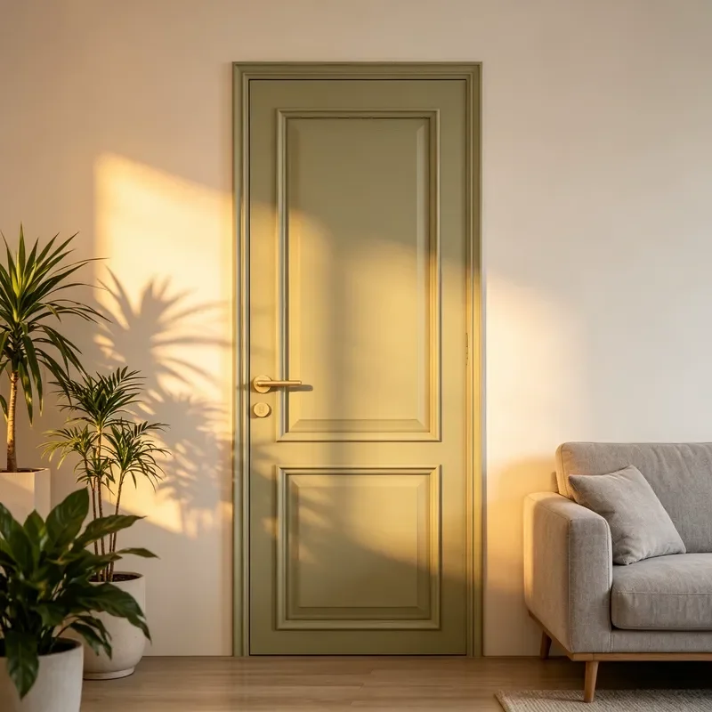 for French Retro Multi Layer Solid Wood Cream Style Bedroom Door Composite Paint Indoor Room Door Custom Package Installation
