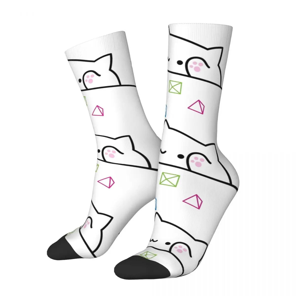 Happy Funny Men's Socks Crazy Dice Cat DnD Sock Cute Cartoon High Quality Women Socks Spring Summer Autumn Winter