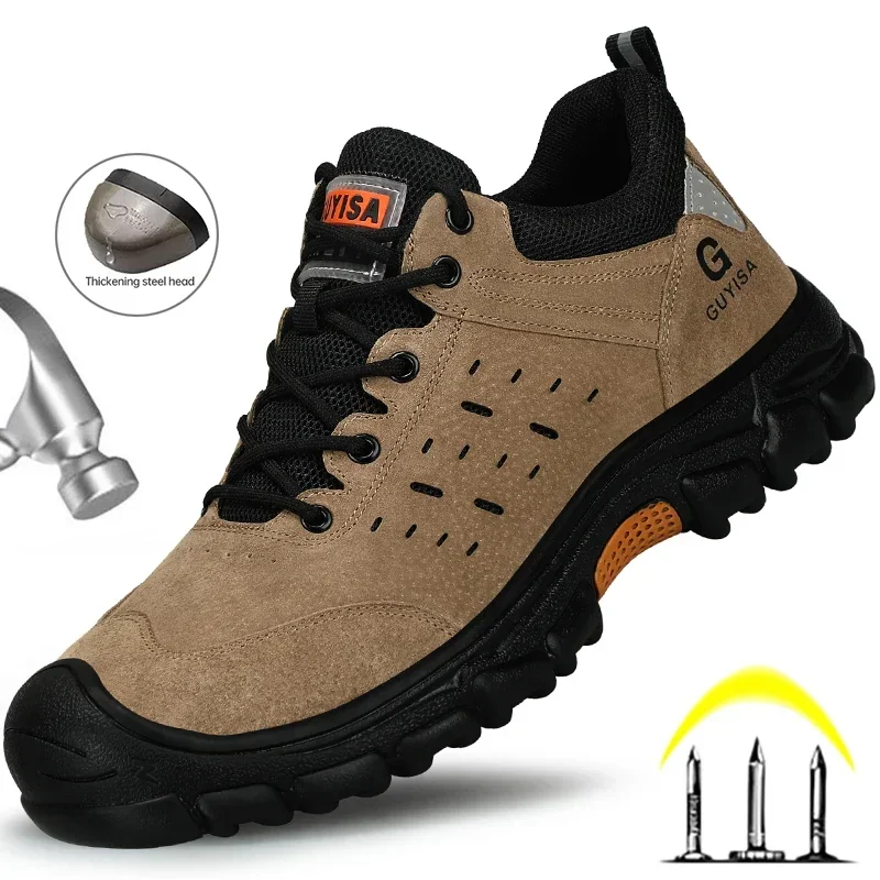 

Men Safety Shoes Anti-Smash Industrial Indestructible Shoes Male Work Sneakers Steel Toe Work Shoes Hiking Safety Boots Men 2024