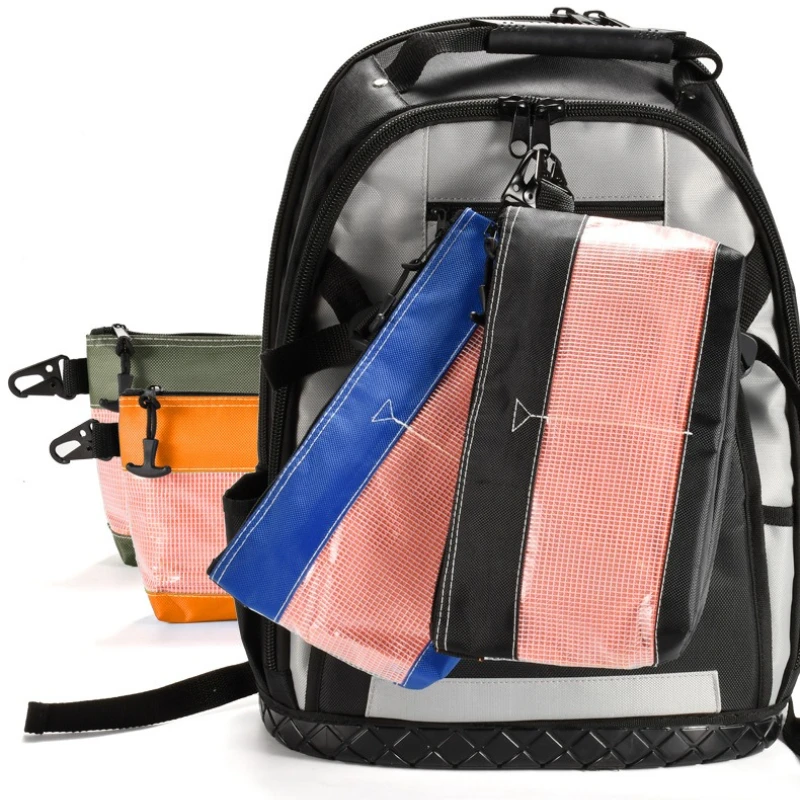 Transparente Werkzeugtasche, wasserdichte PVC-Aufbewahrungstasche, antistatische Werkzeugtasche mit Reißverschluss und Karabiner-Organizer für Schraubendreher und Steckschlüssel – Detail 5