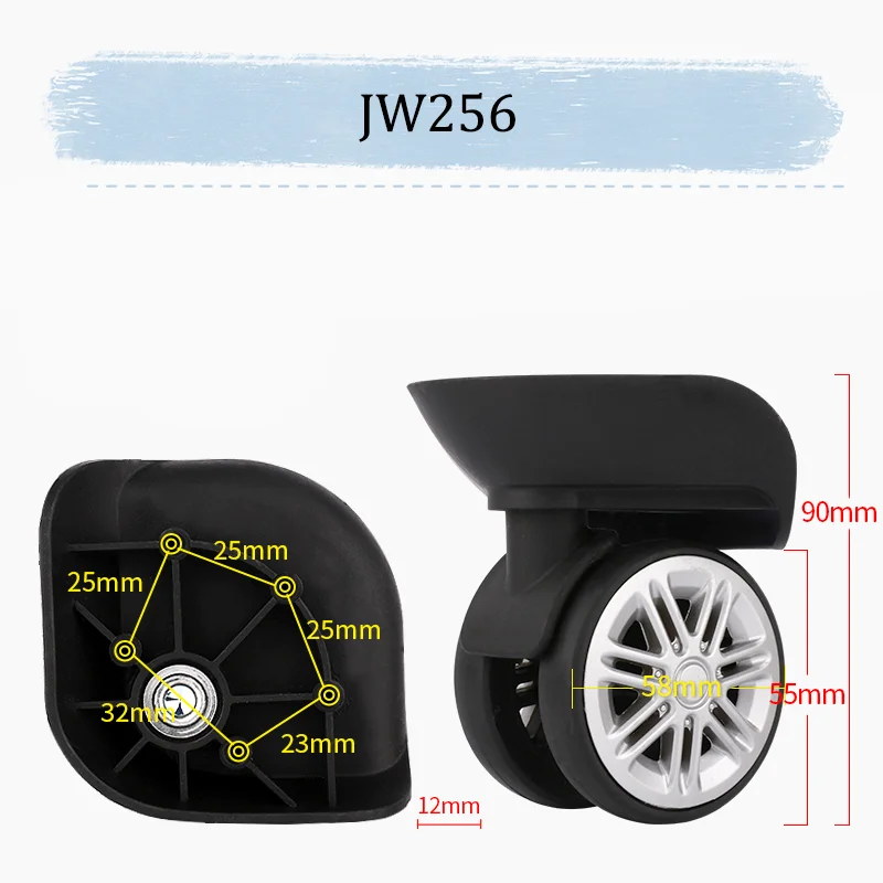 For American Tourister JW256 Universal Wheel Replacement Suitcase Rotating Smooth Silent Shock Absorbing Wheel Accessories Wheel