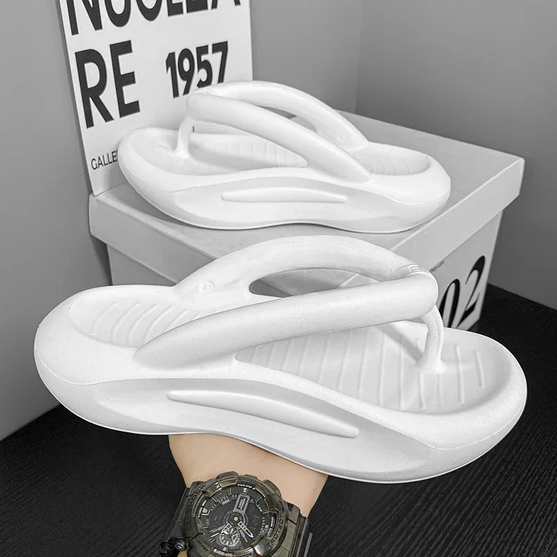 

Новые мужские и женские тапочки, шлепанцы, домашние и уличные пляжные сандалии, шлепанцы с очень мягкой подошвой, нескользящие мужские тапочки на толстой подошве