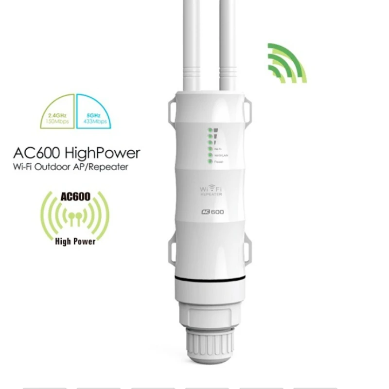 AC1200Mbps Dual Frequency High Power Outdoor Rainproof POE Network Cable Power Supply Outdoor High Power Repeater AC600Mbps