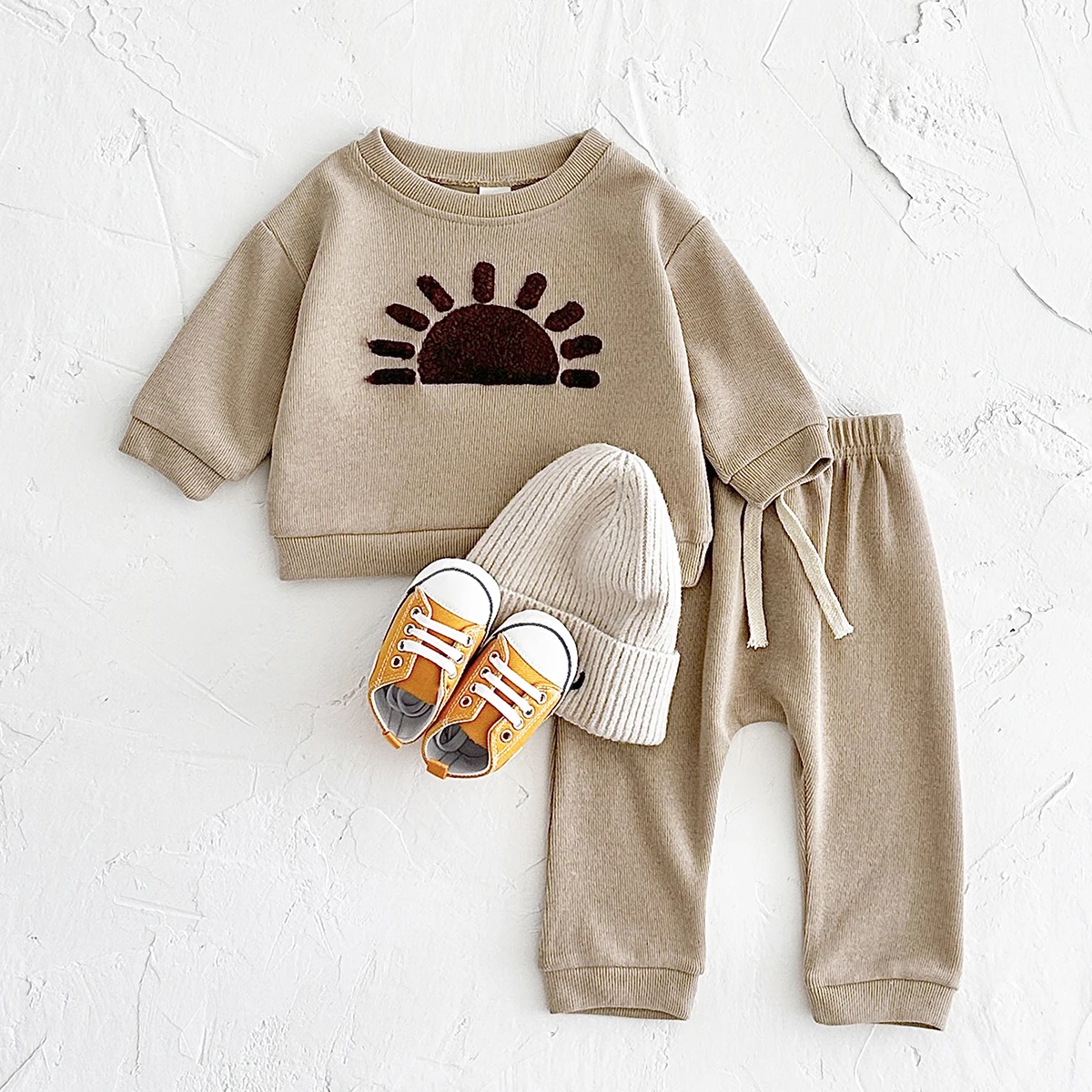 2024 herbst Baby Kleidung Säuglings Baumwolle Set Jungen Mädchen Kleinkind Kinder Kleidung Regenbogen Langarm Tops + Hosen Casual Sweatshirt