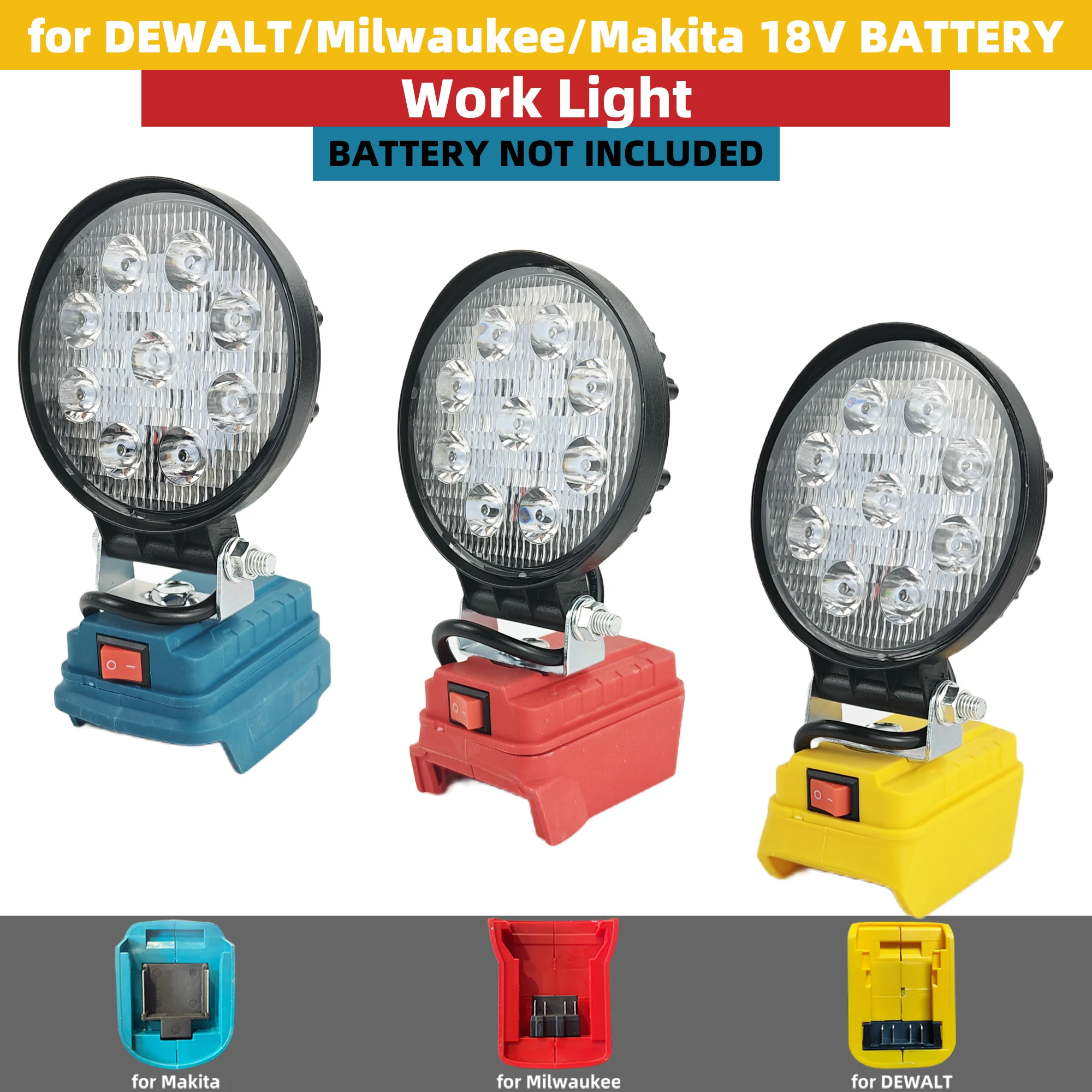 

4 Inch Cordless LED Lantern Compatible with Makita/Milwaukee/Dewalt 18V20V Battery Outdoor Work Light Without Battery
