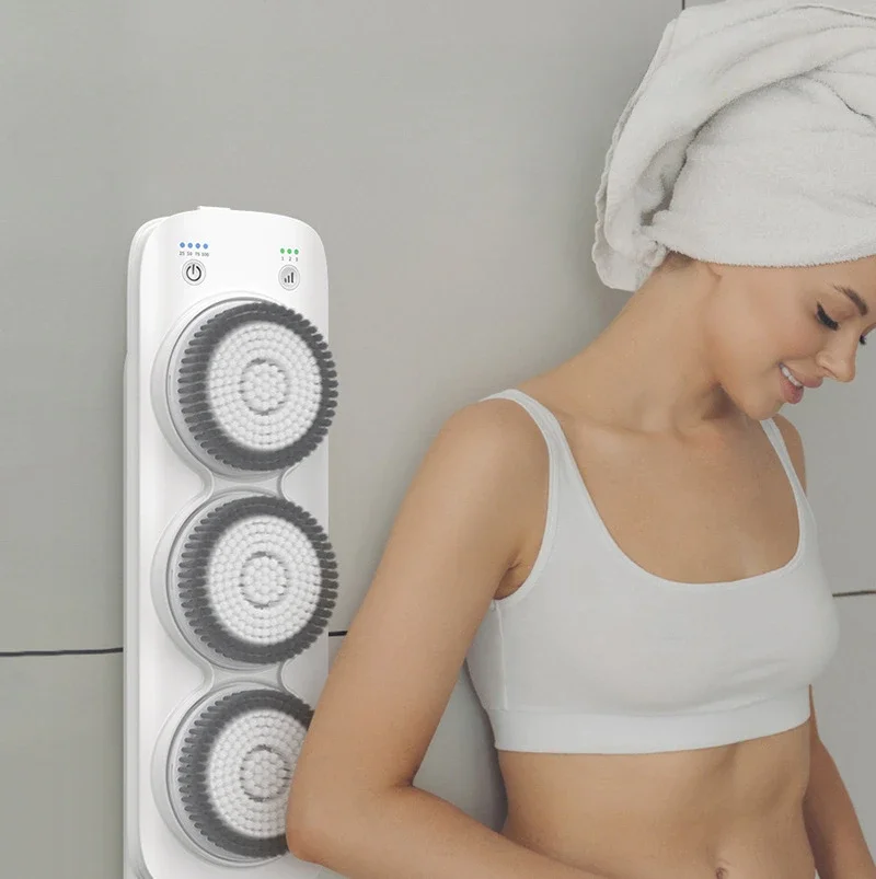 Smart Wall-Mounted Exfoliating Brush - Full-Body Exfoliator Intelligent Cleansing Assistant Mounted Scrubbing Device