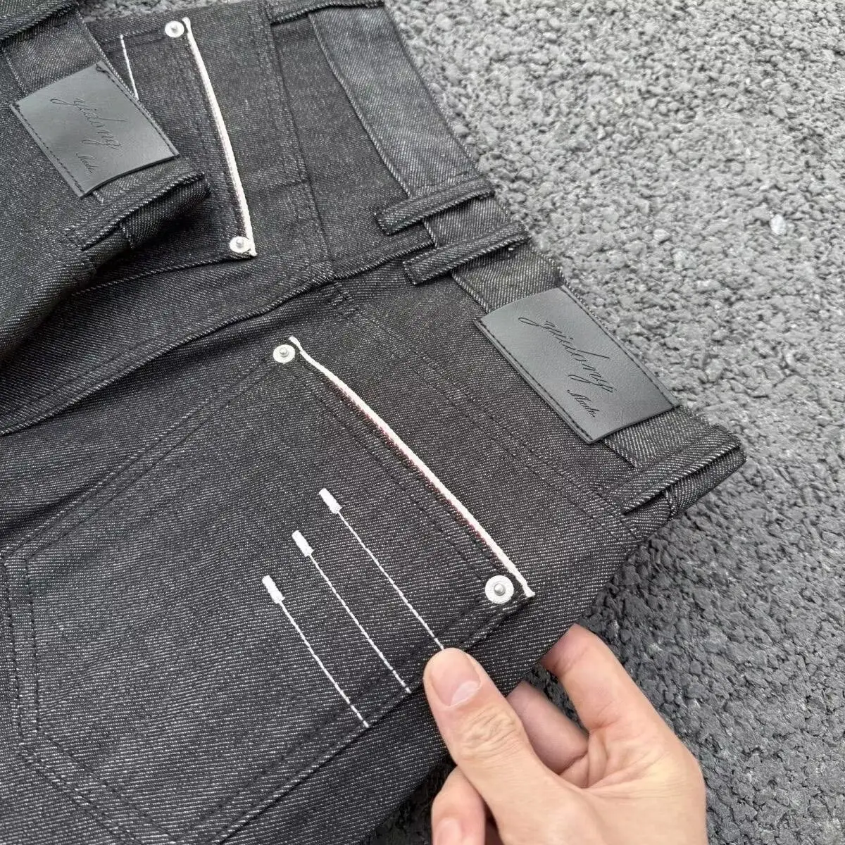 Luxury Brand 2026 Original Four-thread Narrow-width Embroidered Special-tone High-matching Commuter Jeans Micro-pull Pants