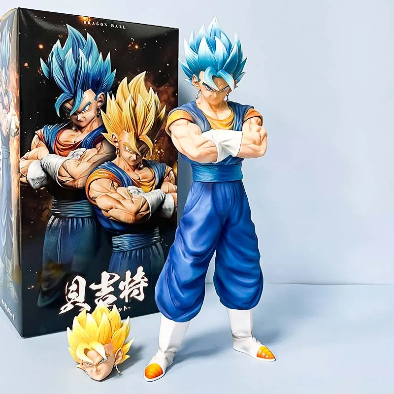 Anime Dragon Ball Z Vegetto Action Figure DBZ Gogeta with Two Heads Figuras 31cm Manga Figurine GK Statue Model Ornament Toys