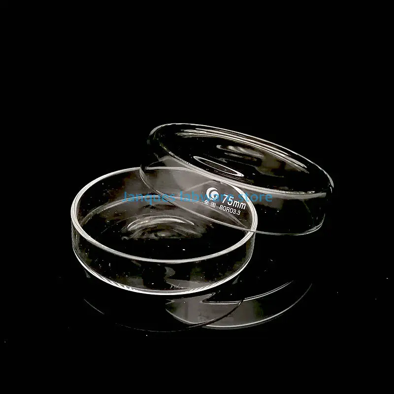 Prato da cultura de petri do vidro de borosilicate de 5 pces diâmetro 75mm usado para a cultura de bactérias, células e bactérias do ácido láctico