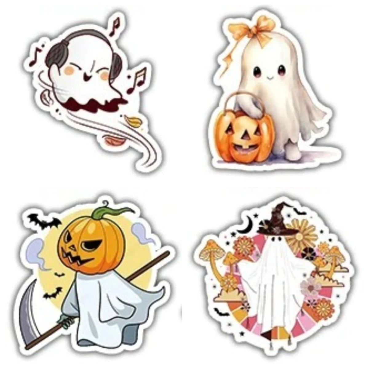 

Halloween Ghost Car Stickers Waterproof Vinyl Decals for Auto Exterior Window Bumper Reflective Safety Decoration