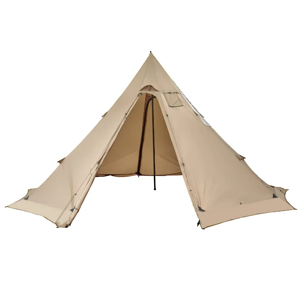 

Tipi Tent with Stove Jack, Waterproof & Portable, Fits 4-6 Campers