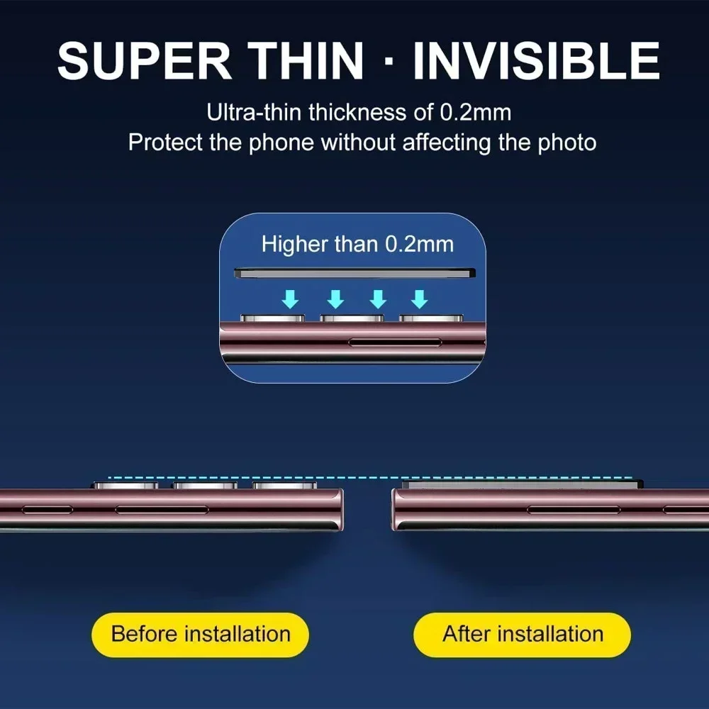 9H ตัวป้องกันเลนส์กล้องสำหรับซัมซุงกาแล็คซี่ S24 S23 S22 S20 S21และฝาปิดเลนส์ S20FE เฉียบกระจกนิรภัยสำหรับซัมซุงกาแล็คซี่ S23 S24U