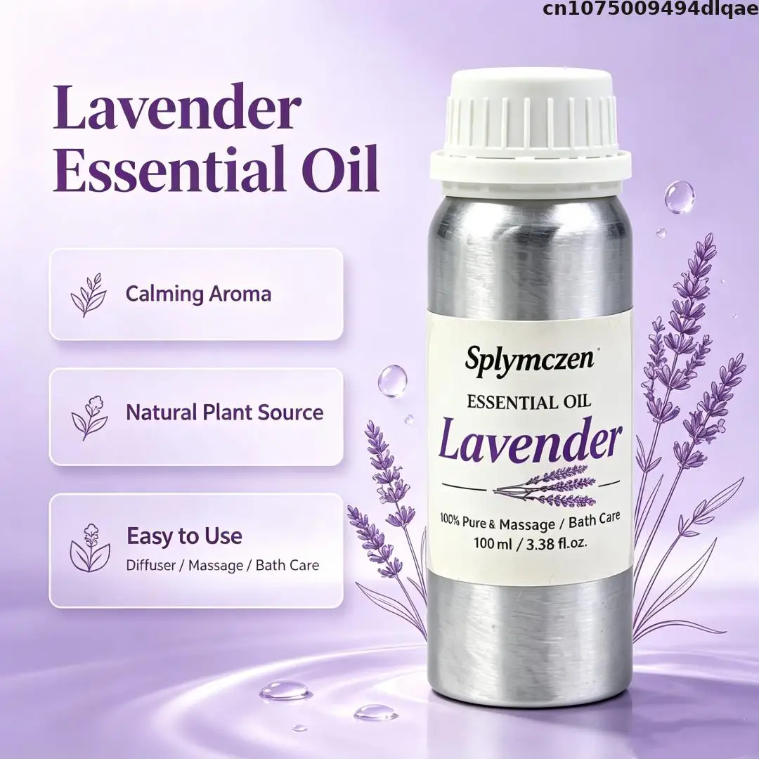 100ml Lavender Essential Oil Pure Natural Aroma Oil For Reed Diffuser Humidifier Aromatherapy Home Indoor Fragrance