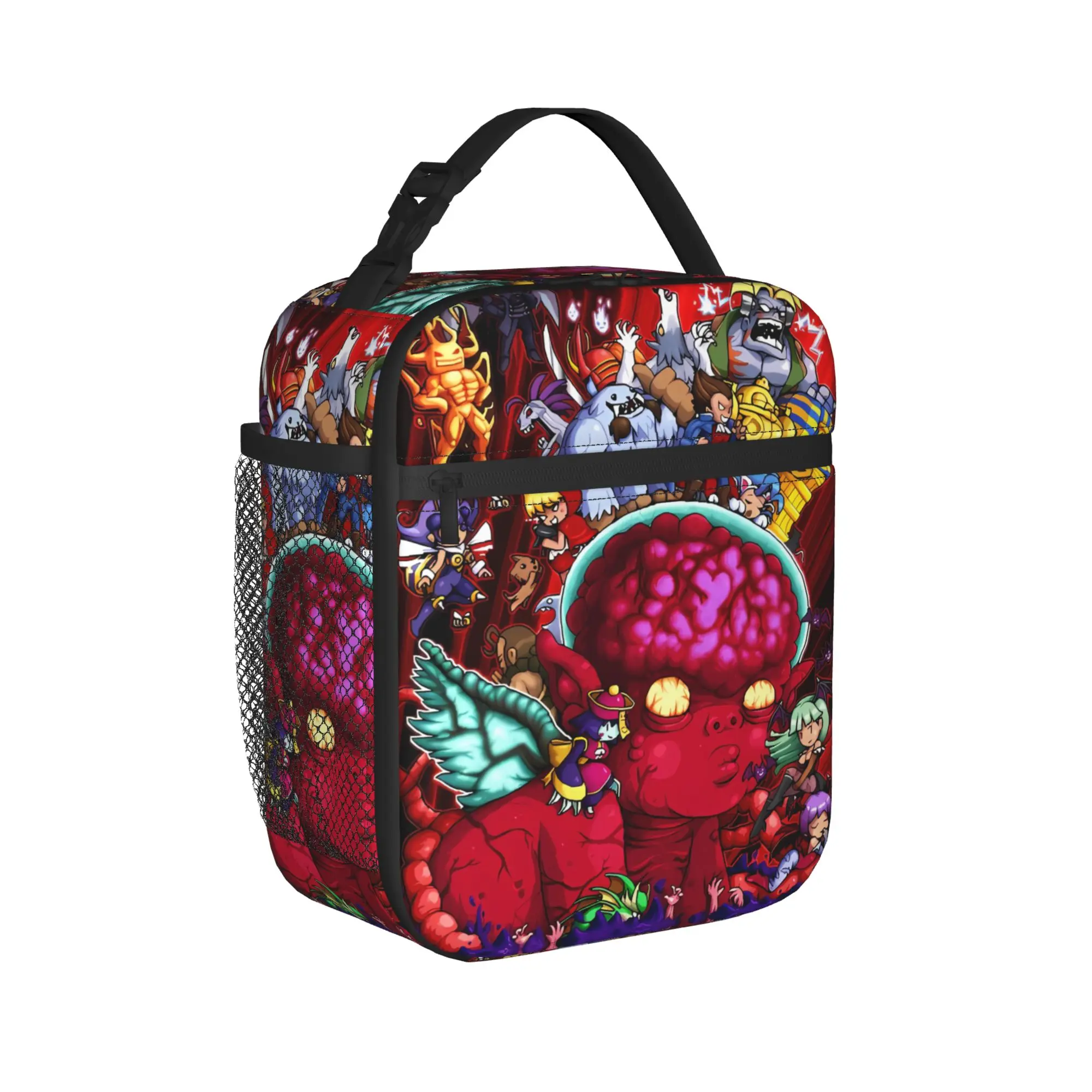 Darkstalkers Anime Print Lunch Bag  Office Lunch Box For Unisex Graphic Design Tote Food Bags Oxford Convenient Cooler Bag